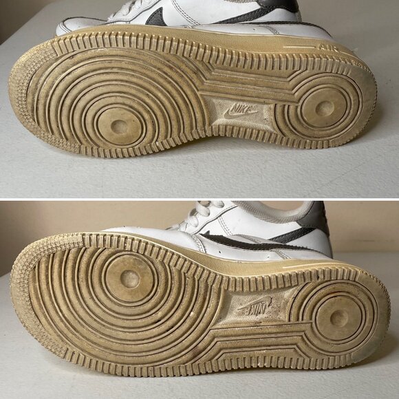 Nike Air Force 1 White Chrome Cream Sneakers Size 6 Youth EU 38.5 - Picture 12 of 16